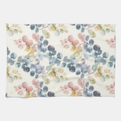 Farbige Eukalyptus-Blätter in rustikalen Farben Geschirrtuch (Horizontal)