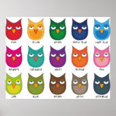 Farbige Eulen Poster (Vorne)