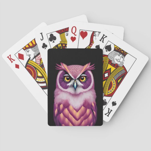 Farbige Eulen-Vogel-Kunstwerke Spielkarten (Rückseite)