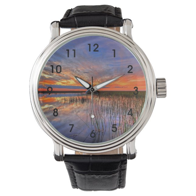Farbige Everglades, Florida, Armbanduhr (Vorderseite)