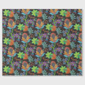 Farbige Exotic Floral Design Glasperlen sehen aus Geschenkpapier (Flach)