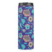 Farbige exotische Blume im lila Hintergrund Thermosbecher (Rückseite)