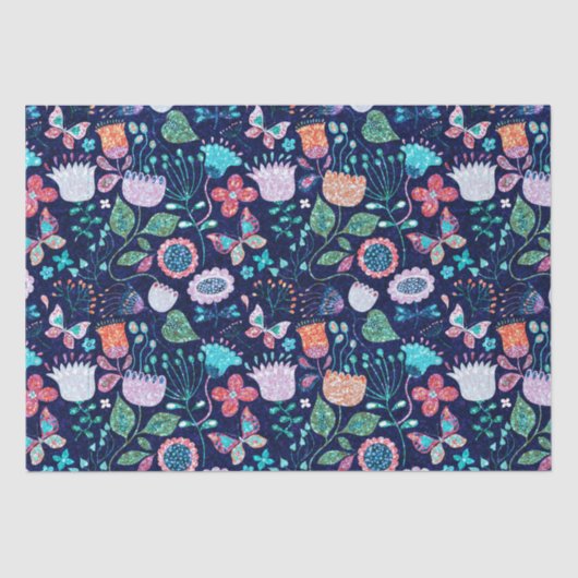 Farbige exotische Blume nahtlos Seidenpapier (Vorderseite)