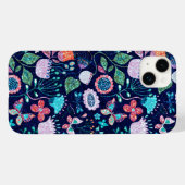 Farbige exotische Blume und Schmetterlingsmuster Case-Mate iPhone Hülle (Rückseite (Horizontal))