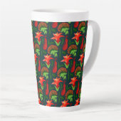 Farbige exotische Blumen Blätter Muster Milchtasse (Rechte Ecke)