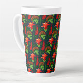 Farbige exotische Blumen Blätter Muster Milchtasse (Linke Ecke)