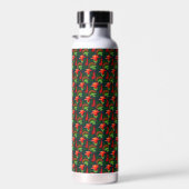 Farbige exotische Blumen Blätter Muster Trinkflasche (Rechts)