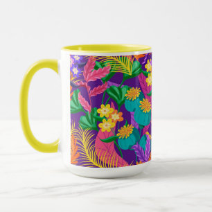 Farbige exotische Blumengestaltung Tasse