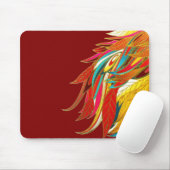 Farbige exotische Stammesfedern Rot Mousepad (Mit Mouse)
