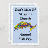 Farbige Extravagante Fischzucht Einladung (Vorne/Hinten)