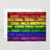 Farbige Fahne aus LGBT-Regenbogen Postkarte (Vorne/Hinten)