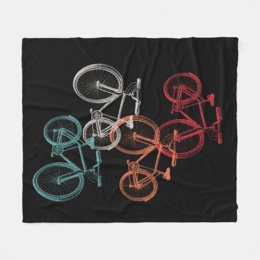 Farbige Fahrräder Fleecedecke (Vorderseite (Horizontal))