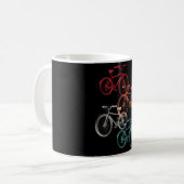 Farbige Fahrräder Kaffeetasse (Vorderseite Links)