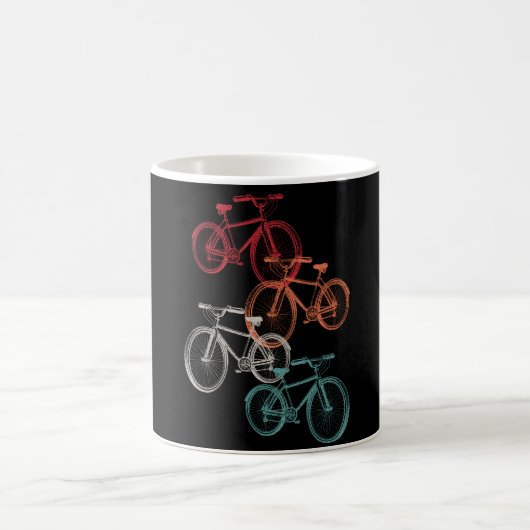 Farbige Fahrräder Kaffeetasse (Mittel)