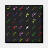 Farbige Fahrräder Magnet (Vorne)