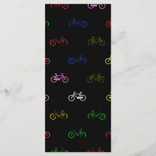 Farbige Fahrräder Menükarte (Rückseite)