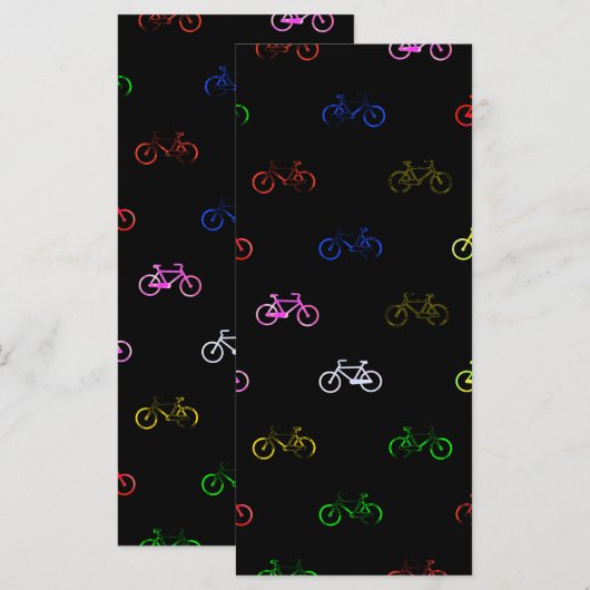 Farbige Fahrräder Menükarte (Vorne/Hinten)