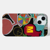 Farbige Fahrräder mit Monogramm Case-Mate iPhone Hülle (Rückseite (Horizontal))