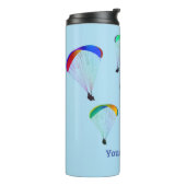 Farbige Fallschirme - Gleitschirmflieger mit Ihrem Thermosbecher (Nach links gedreht)