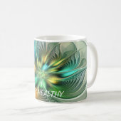 Farbige Fantasie Abstrakte Blume Fraktal Art Text Kaffeetasse (VorderseiteRechts)