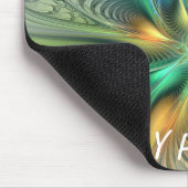 Farbige Fantasie Abstrakte Blume Fraktal Art Text Mousepad (Ecke)