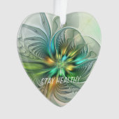 Farbige Fantasie Abstrakte Blume Fraktal Art Text Ornament (Vorderseite)