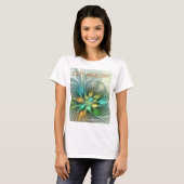 Farbige Fantasie Abstrakte Blume Fraktal Art Text T-Shirt (Vorne ganz)