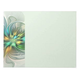 Farbige Fantasie Moderne Abstrakte Blume Fraktal Notizblock