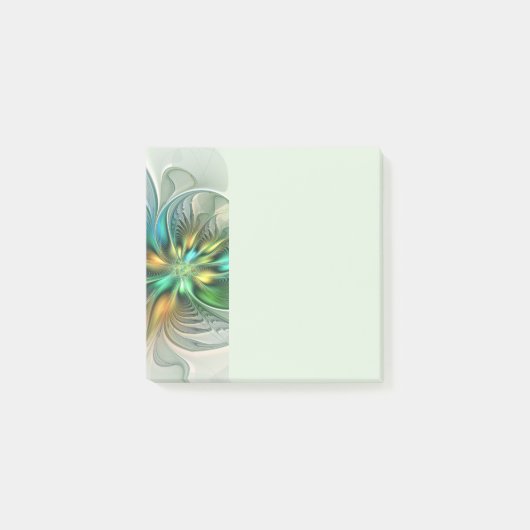 Farbige Fantasie Moderne Abstrakte Blume Fraktal Post-it Klebezettel (Vorderseite)