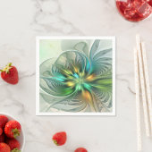 Farbige Fantasie Moderne Abstrakte Blume Fraktal Serviette (Beispiel)