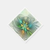 Farbige Fantasie Moderne Abstrakte Blume Fraktal Serviette (Ecke)