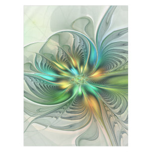 Farbige Fantasie Moderne Abstrakte Blume Fraktal Tischdecke