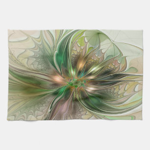 Farbige Fantasie Moderne Abstrakte Fraktal-Blume Geschirrtuch