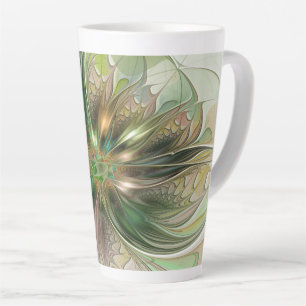 Farbige Fantasie Moderne Abstrakte Fraktal-Blume Milchtasse