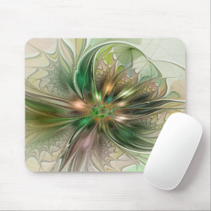 Farbige Fantasie Moderne Abstrakte Fraktal-Blume Mousepad