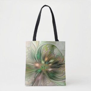 Farbige Fantasie Moderne Abstrakte Fraktal-Blume Tasche