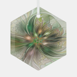 Farbige Fantasie Moderne Abstrakte Fraktalblume Ornament Aus Glas