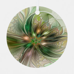Farbige Fantasie Moderne Abstrakte Fraktalblume Ornament Aus Metall