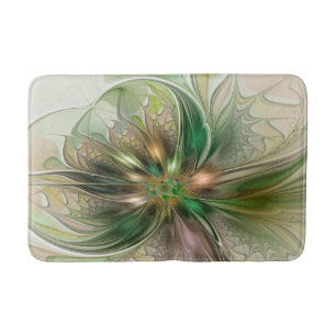 Farbige Fantasie Moderne Abstrakte Fraktale Blume Badematte