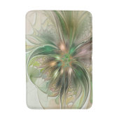 Farbige Fantasie Moderne Abstrakte Fraktale Blume Badematte (Vorderseite Vertikal)