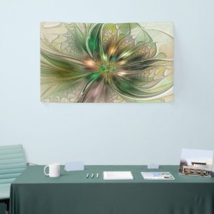 Farbige Fantasie Moderne Abstrakte Fraktale Blume Banner