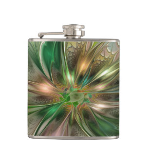 Farbige Fantasie Moderne Abstrakte Fraktale Blume Flachmann