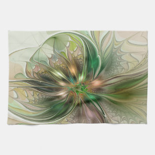 Farbige Fantasie Moderne Abstrakte Fraktale Blume Geschirrtuch