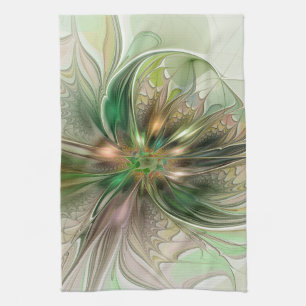 Farbige Fantasie Moderne Abstrakte Fraktale Blume Geschirrtuch