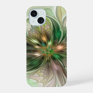 Farbige Fantasie Moderne Abstrakte Fraktale Blume iPhone 15 Hülle