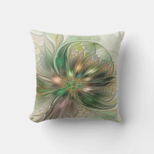 Farbige Fantasie Moderne Abstrakte Fraktale Blume Kissen