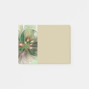 Farbige Fantasie Moderne Abstrakte Fraktale Blume Post-it Klebezettel