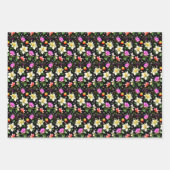 Farbige Fantastische Blumen Geschenkpapier Set (Vorderseite 2)