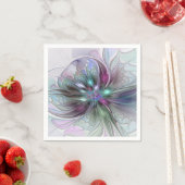 Farbige Fantasy Abstrakt Moderne Fraktal-Blume Serviette (Beispiel)