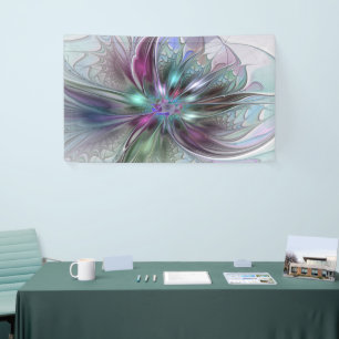 Farbige Fantasy-Abstrakte Moderne Fraktal-Blume Banner